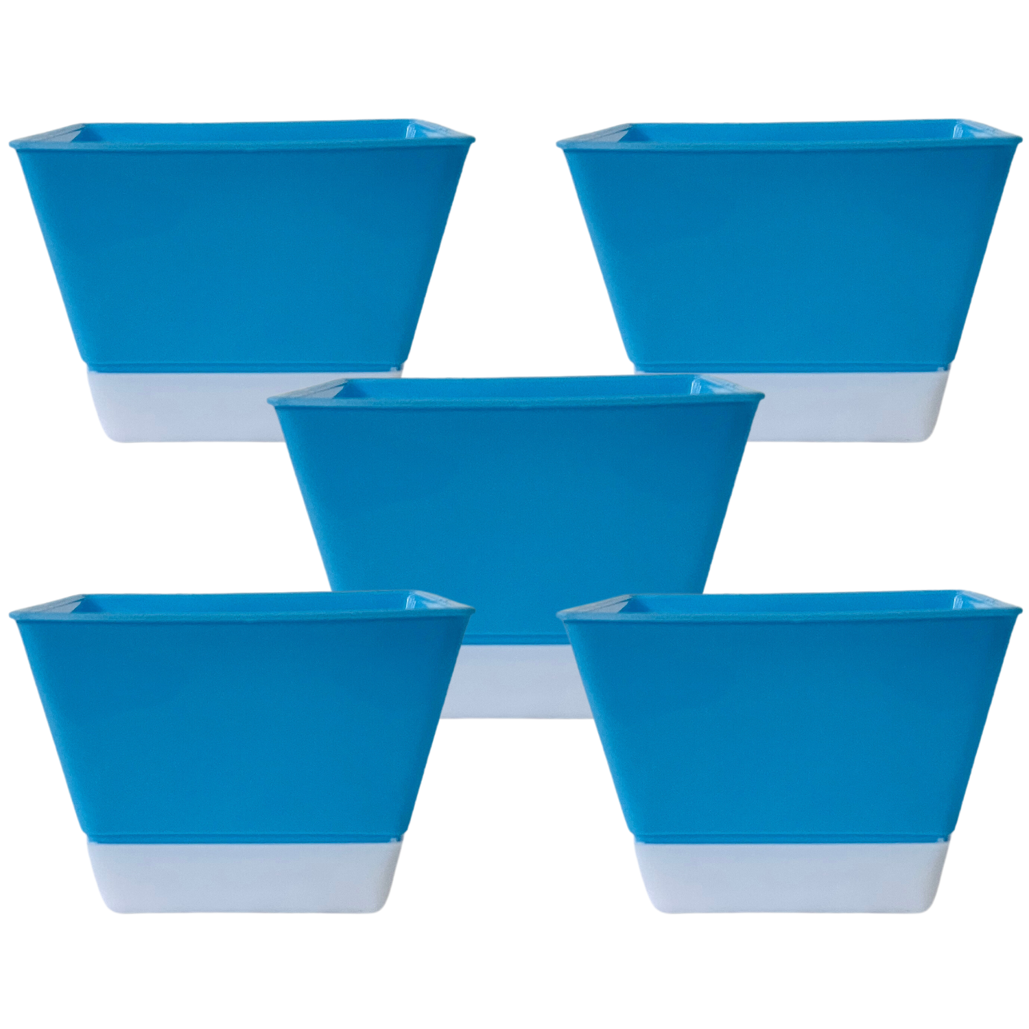 SP4 10cm Square selfwatering Pot For Tabletop | Office | Indoor Garden | Home& Garden (4INCH | 10CM)