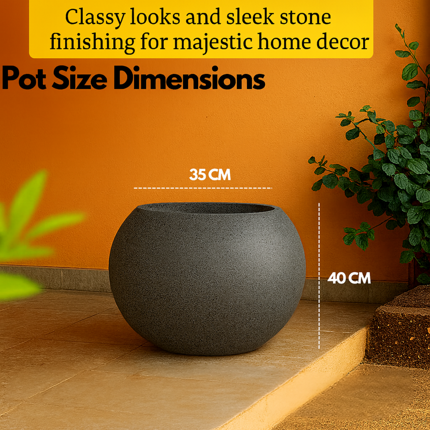 Globe Rotomolded Pots  for Home & Garden (Pack of 1)
