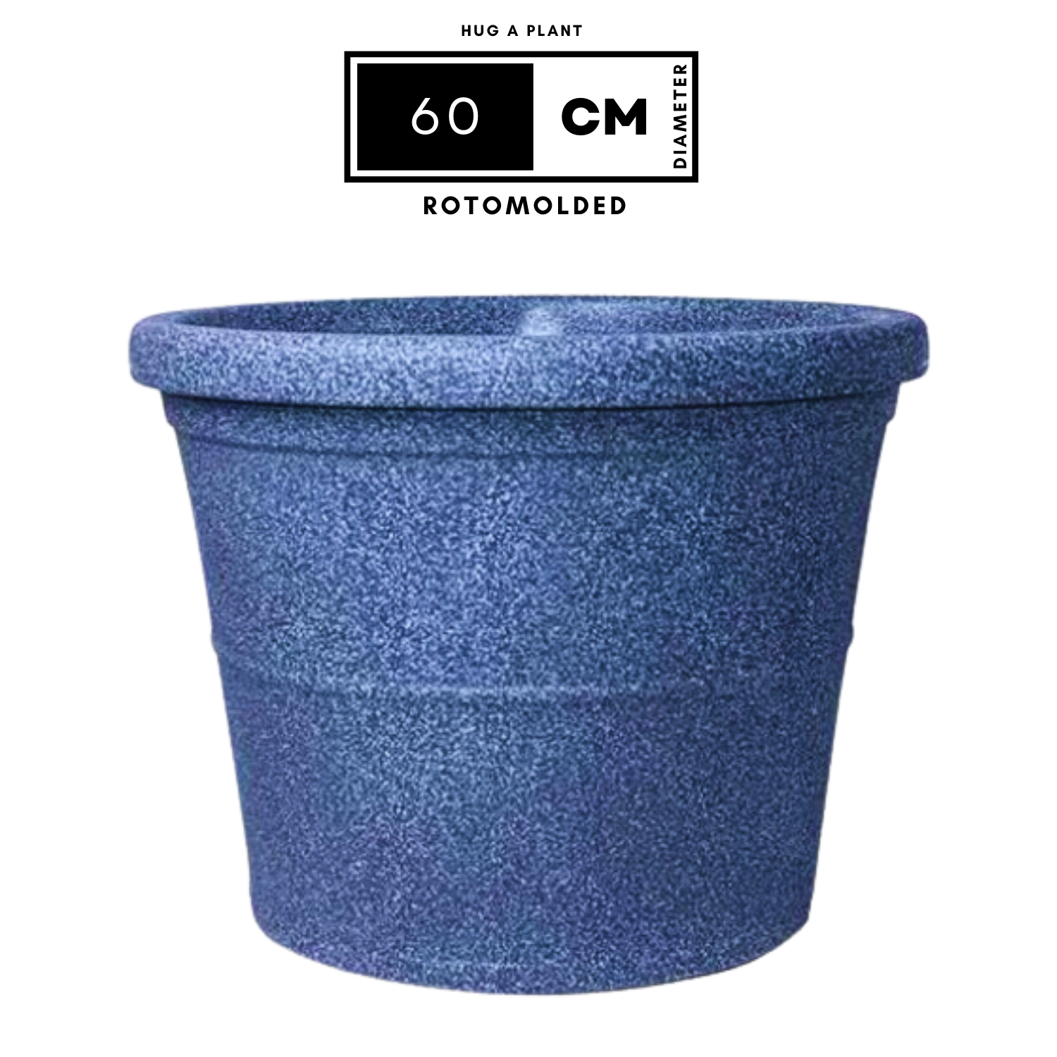 Duro Rotomolded Round Plastic Pot For Home & Garden (Midnight Stone Finish, Pack Of 1)