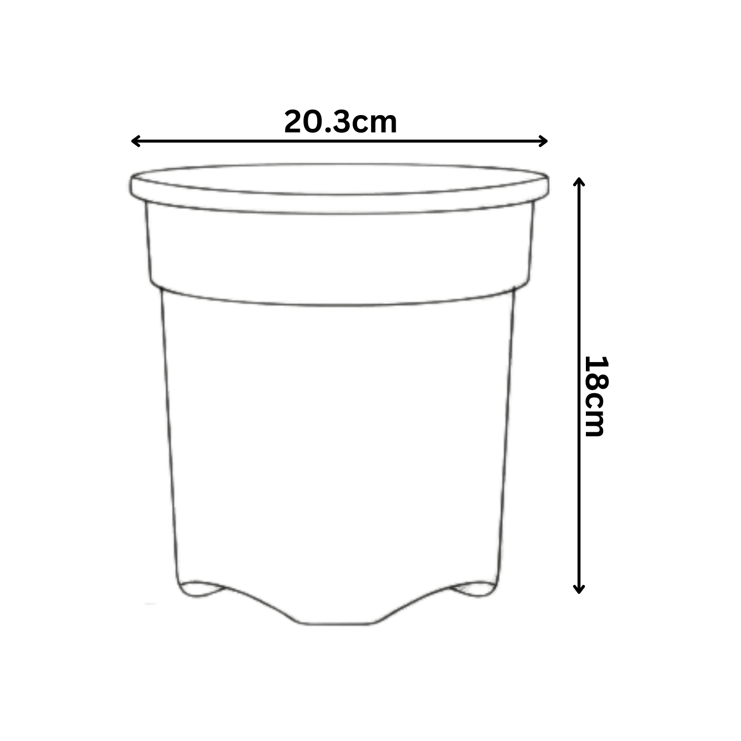 8 Inch Gro Pro Grower Plastic Pot for Home & Garden