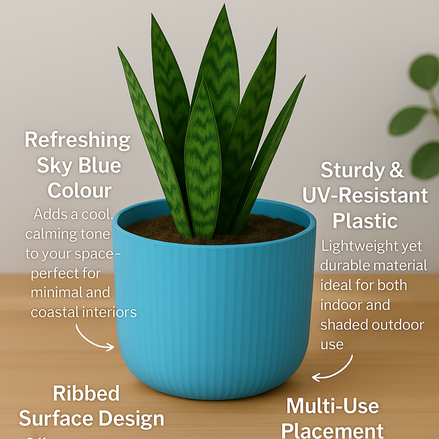 Hug a plant Ebizia Plastic Pot  for Home & Garden (Pack of 1)