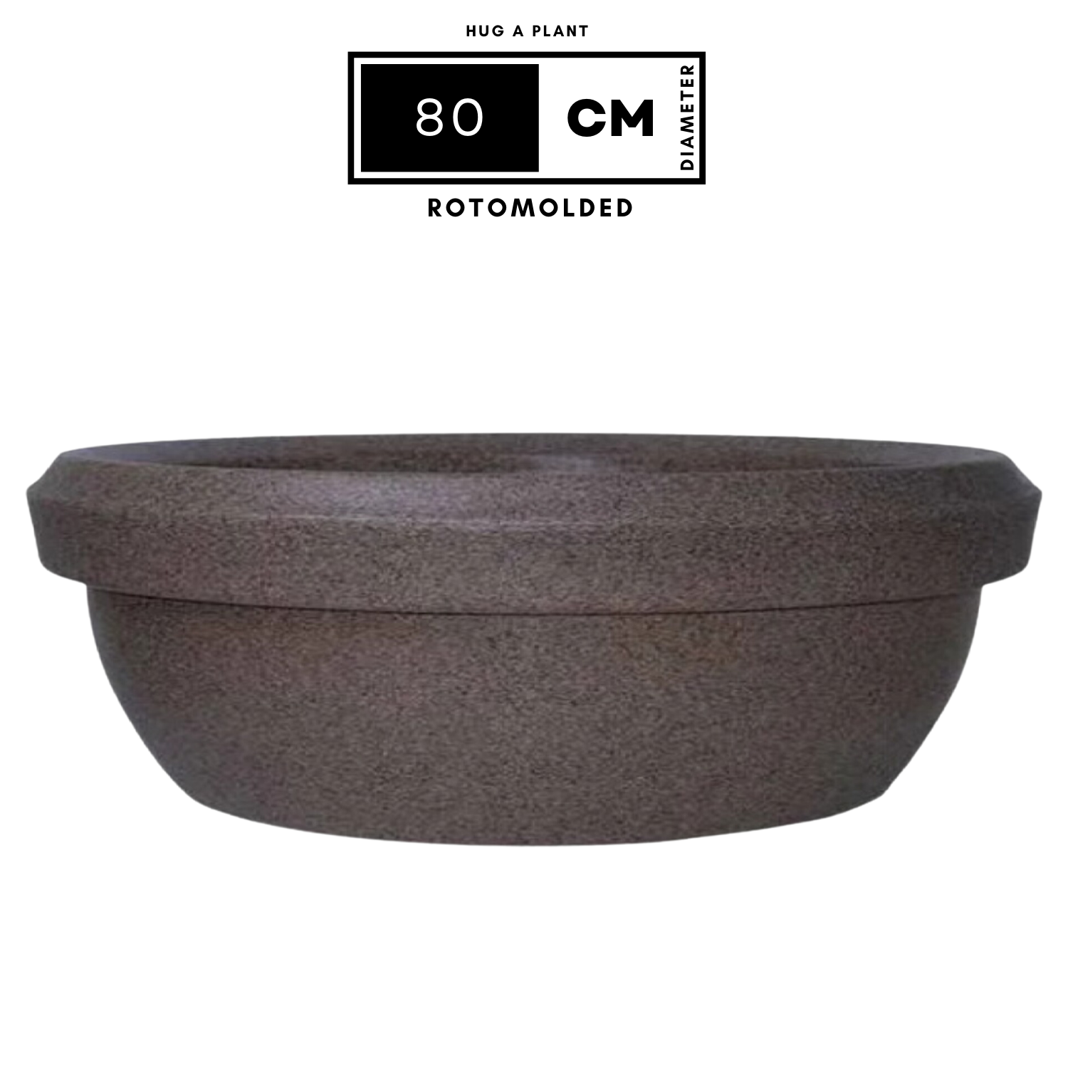 Hug A Plant | Lotus Bowl Rotomolded Round Plastic Pot for Home & Garden (Pack of 1, Sand Stone Finish)