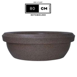 Hug A Plant | Lotus Bowl Rotomolded Round Plastic Pot for Home & Garden (Pack of 1, Sand Stone Finish)