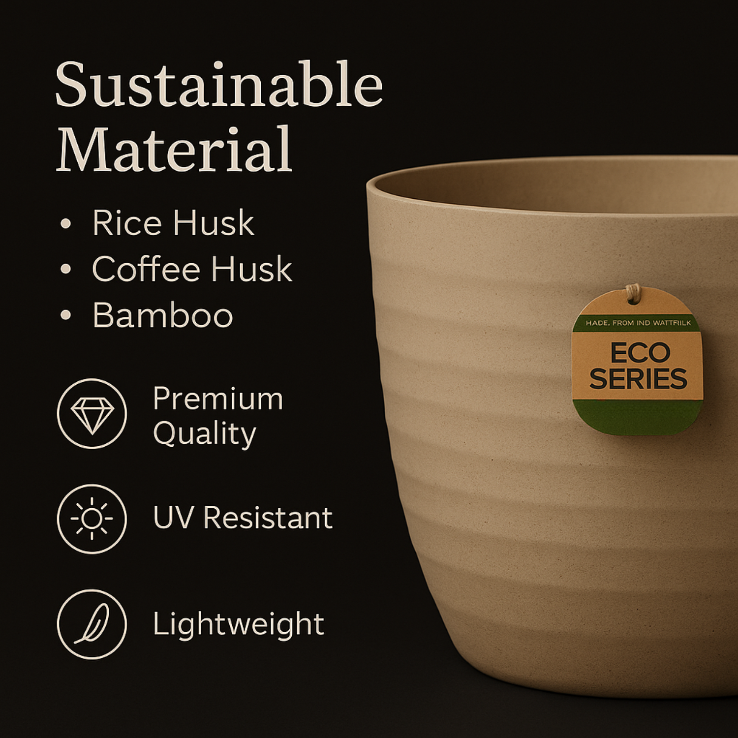 Aglaonema Pink Anjamani Live Plant in Verona 15cm Eco Planter (Cream) | Indoor Air-Purifying Decorative Plant | Low-Maintenance | Ideal for Home & Office Décor