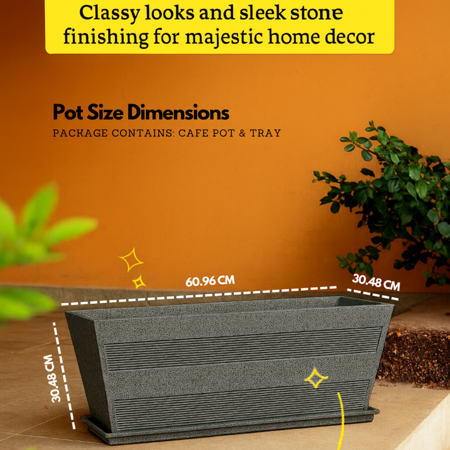 Cafe Rotomolded Pots  for Home & Garden (Pack of 1)