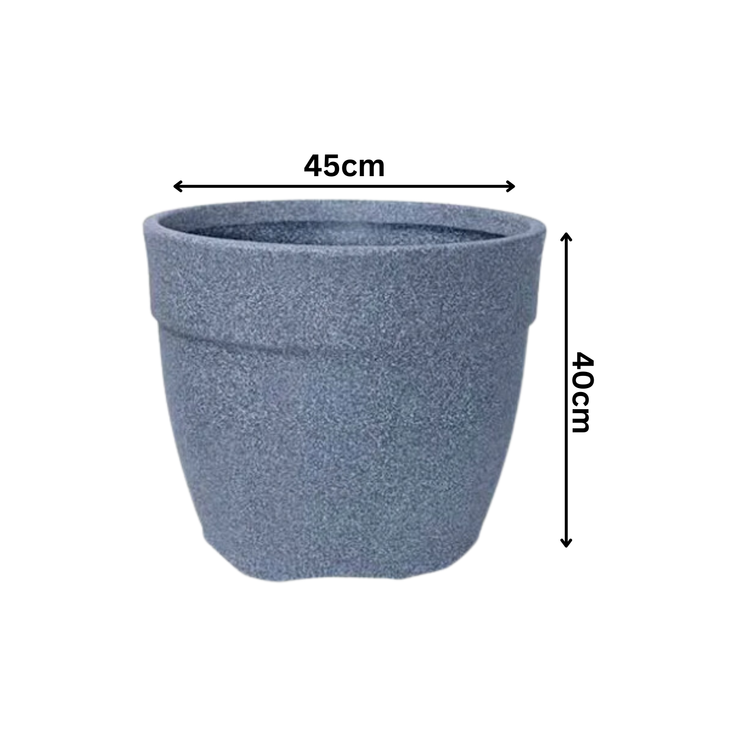 Hug A Plant | Barca Round Rotomolded Plastic Pot for Home & Garden (Grey Stone Finish, Pack of 1)