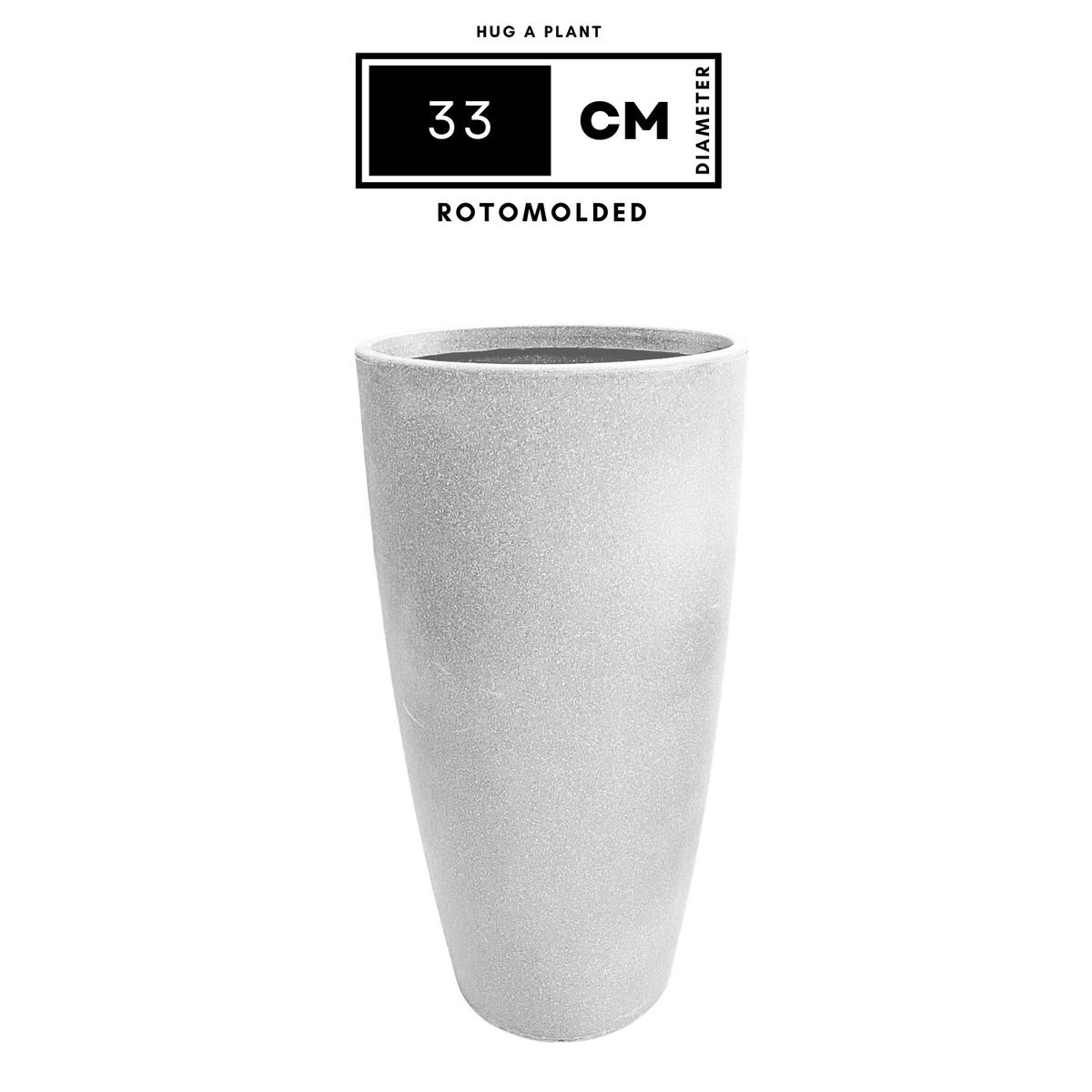 Hug A Plant | Venice Planter Rotomolded Round Plastic Pot Without Inner for Home & Garden (Pack of 1, White Stone Finish)