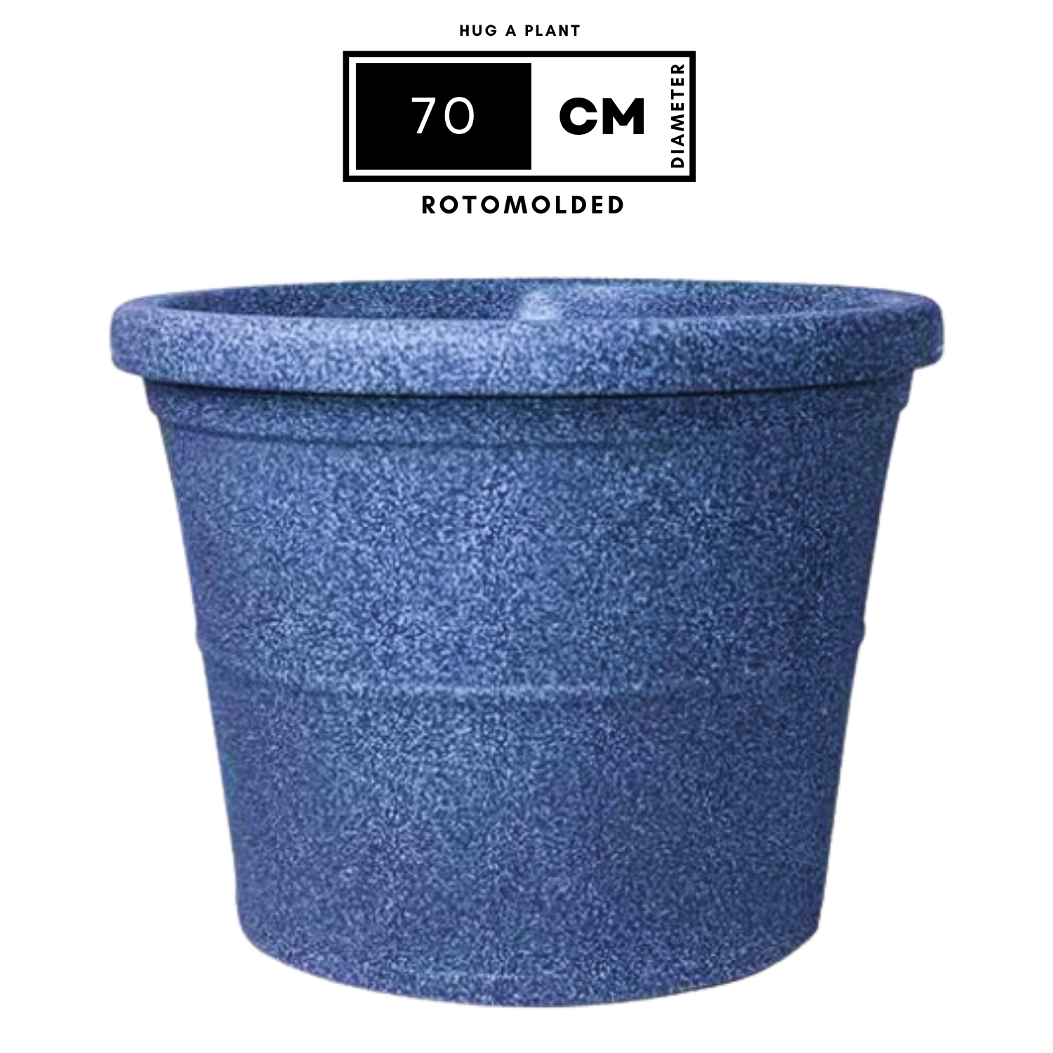 Duro Rotomolded Round Plastic Pot For Home & Garden (Midnight Stone Finish, Pack Of 1)