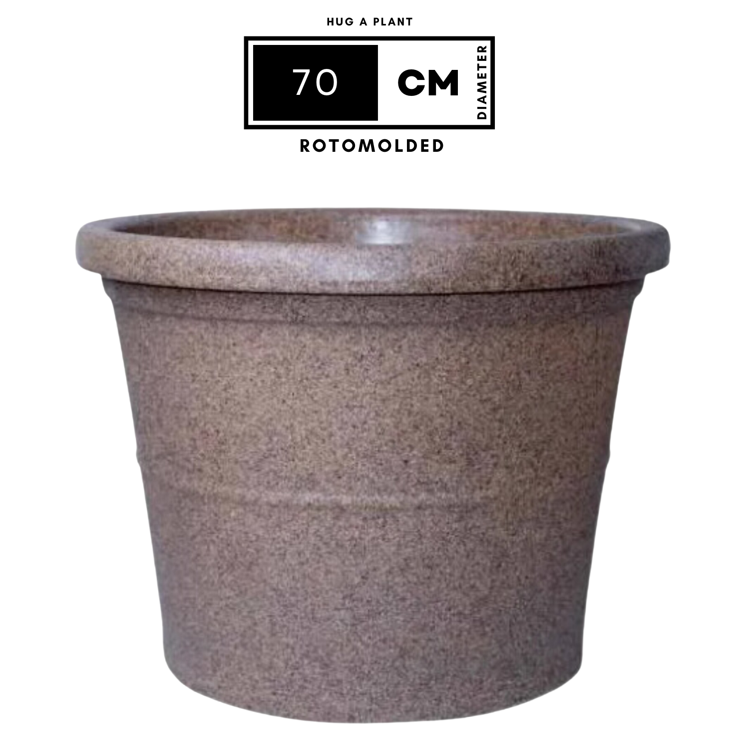 Duro Rotomolded Round Plastic Pot For Home & Garden (Sand Stone Finish, Pack Of 1)