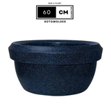 Hug A Plant | Lotus Bowl Rotomolded Round Plastic Pot for Home & Garden (Pack of 1, Midnight Stone Finish)