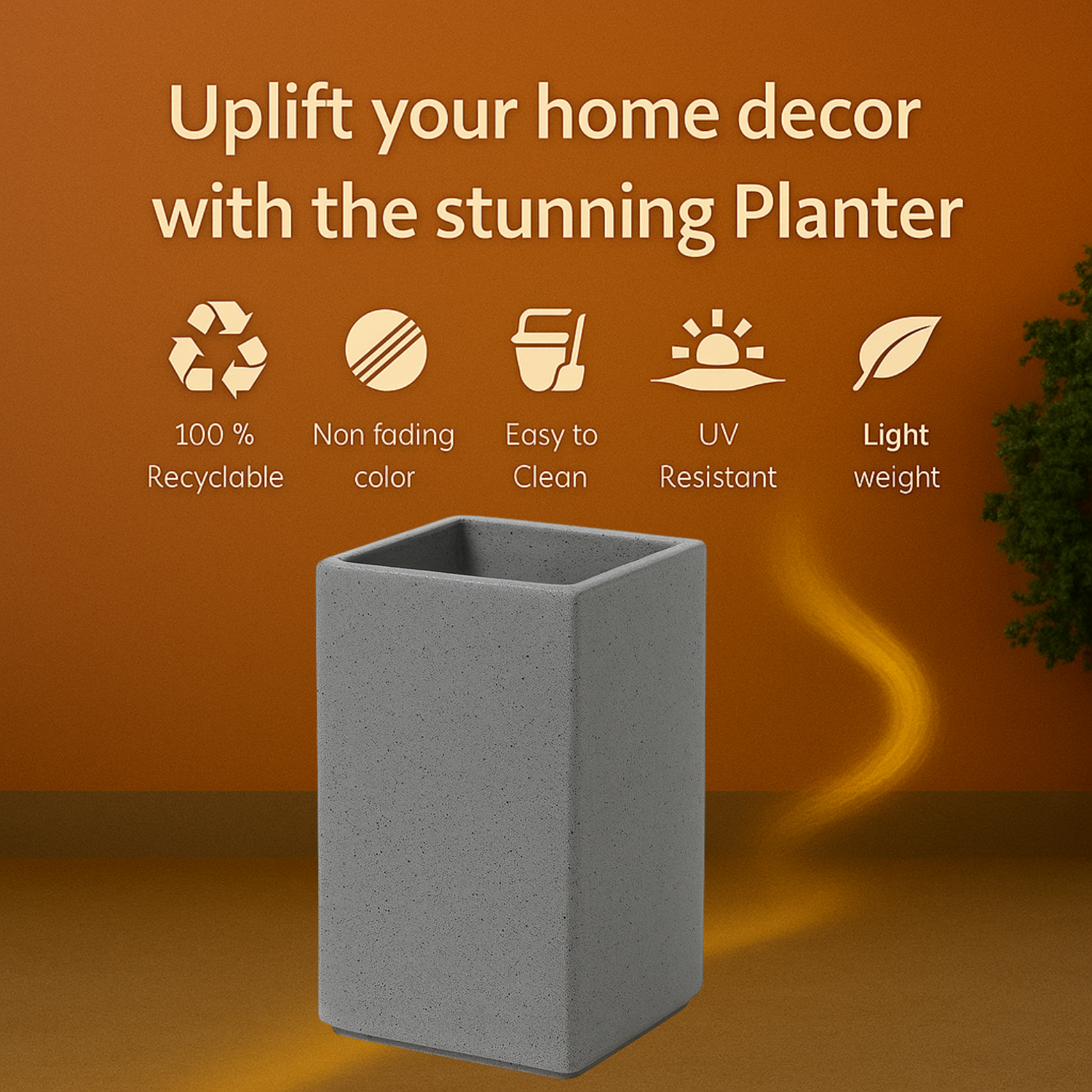 Cubo 2412 Rotomolded Pots for Home & Garden (Pack of 1)