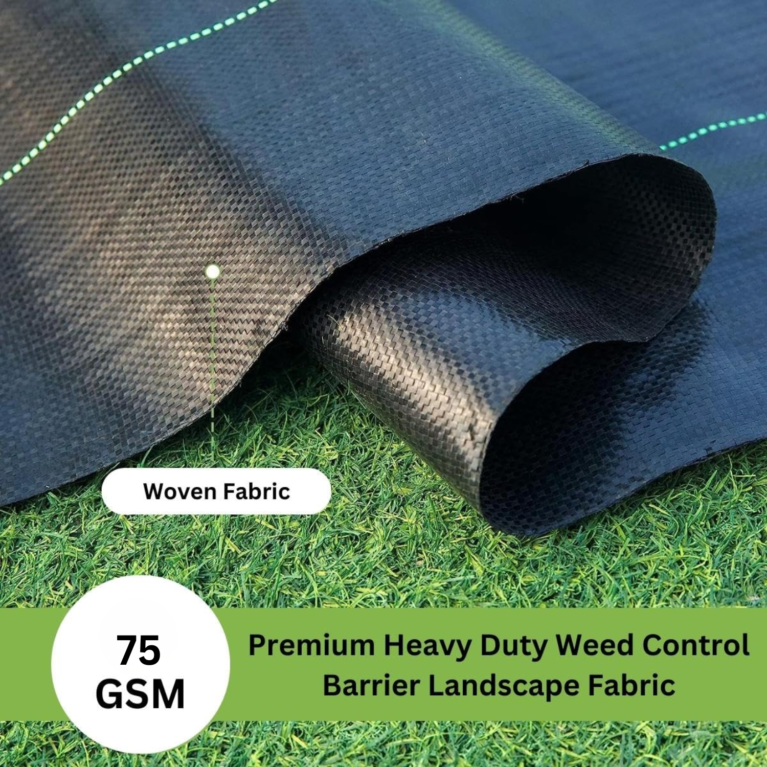 Premium Heavy Duty Mat 75 GSM PP Material | 2m x 50m | UV-Stabilized Weed Control & Landscape Fabric | Durable Ground Cover for Home & Garden
