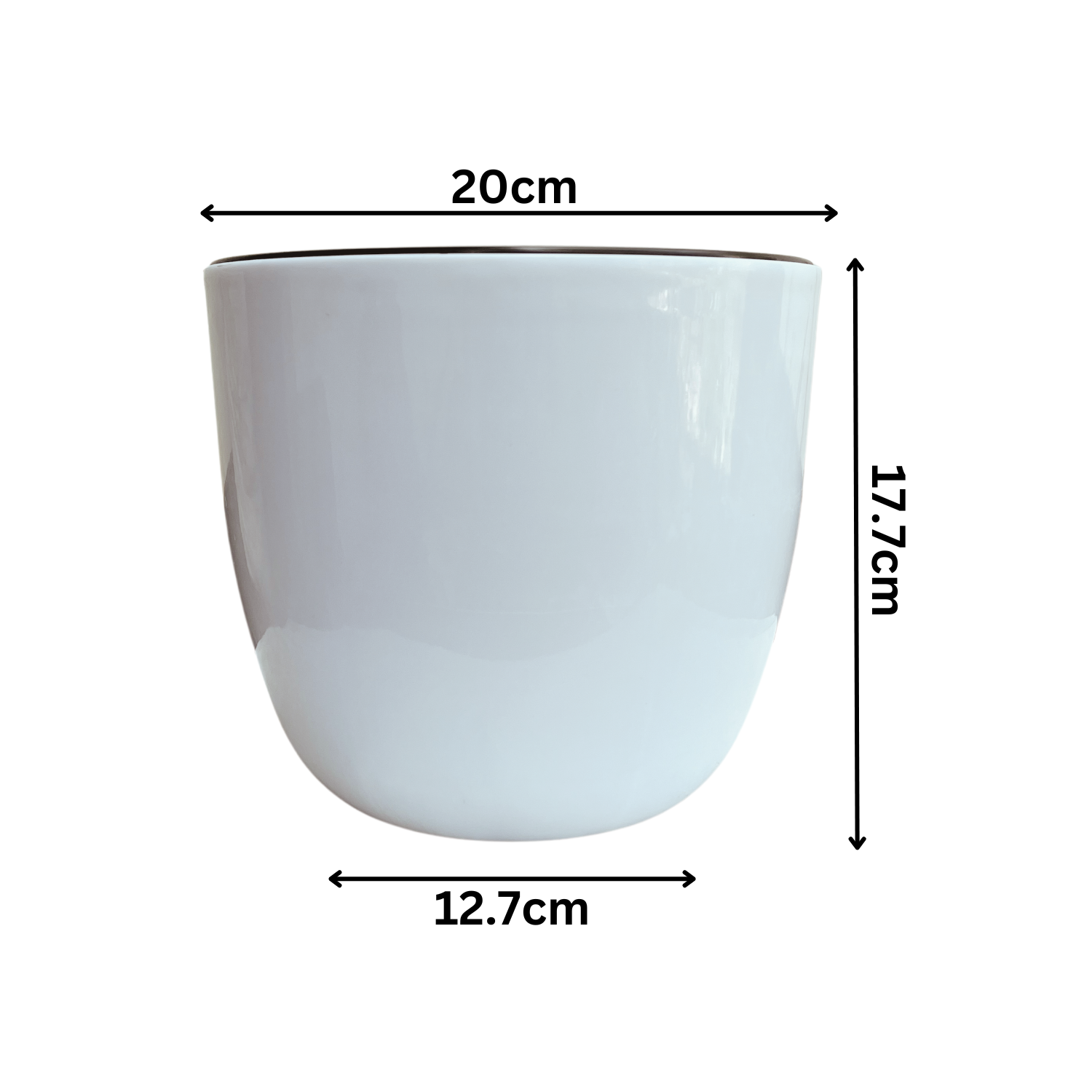 Hug A Plant | Sunny Small Round Plastic Pot with Inner for Home & Garden (20CM|8 INCH)