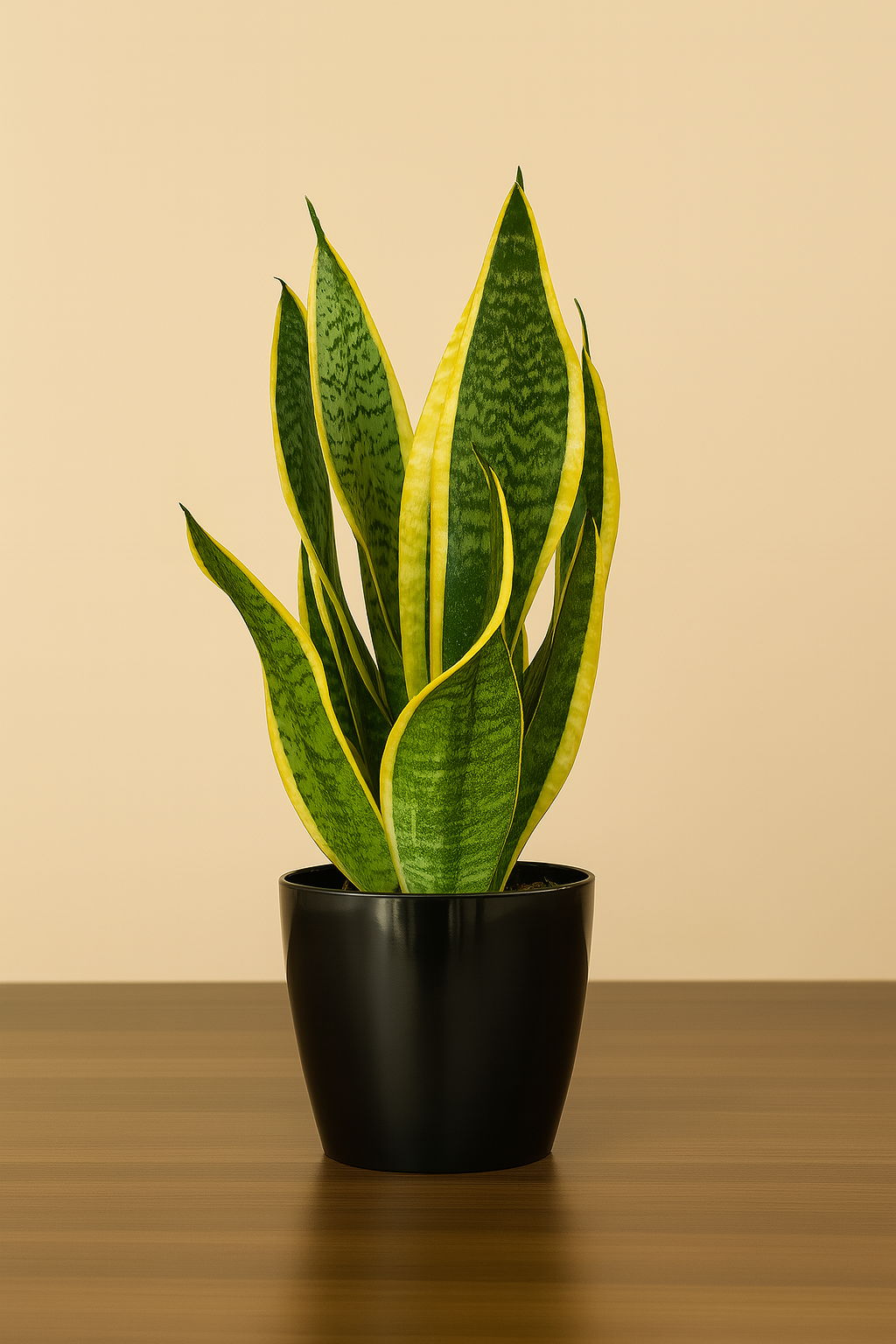 Hug A Plant | Snake Plant – Sansevieria Superba | Air Purifying Indoor Plant in 14cm Valencia Black Pot | Low Maintenance | Home & Office Decor