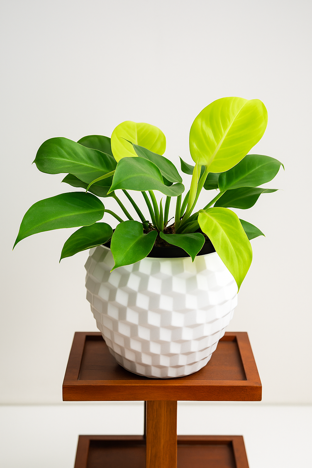 Hug A Plant | Philodendron | Moonshine Plant in Pixel Pot | Round Pot With inner For Tabletop | Office | Indoor Garden | Home& Garden