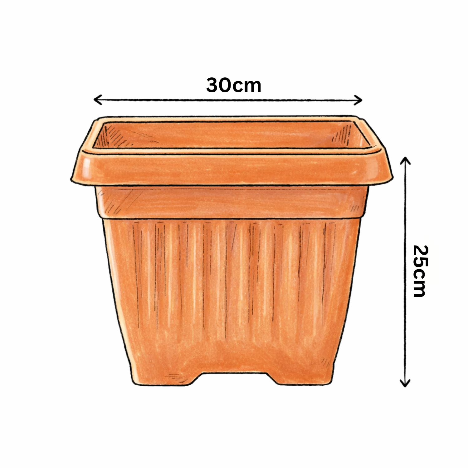 Hug A Plant | Bello Square 30CM Plastic Pot for Home & Garden (Pack of 1)