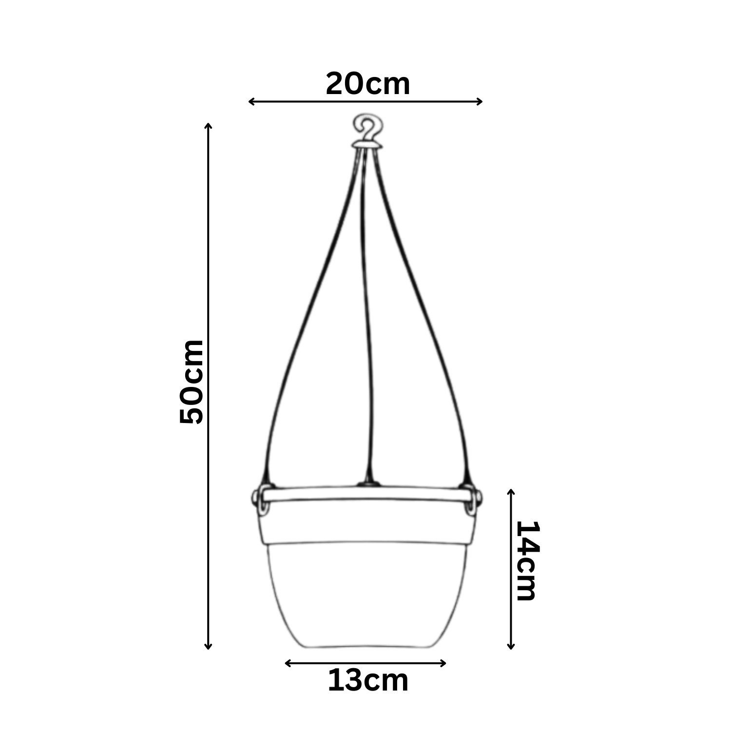 Hug A Plant | Corsica Hanging 20CM Plastic Pot for Home & Garden (Pack of 1)