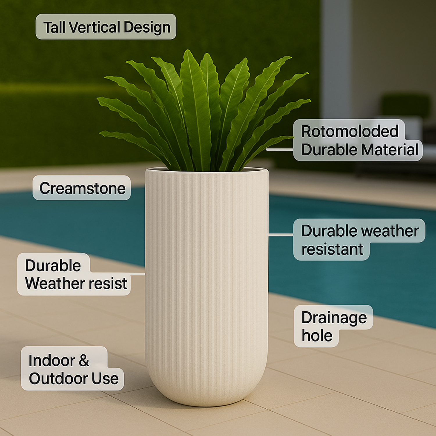 Tokyo Rotomolded pots  for Home & Garden (Pack of 1)