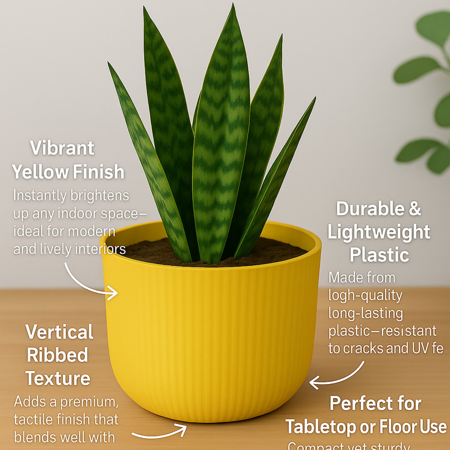 Hug a plant Ebizia Plastic Pot  for Home & Garden (Pack of 1)
