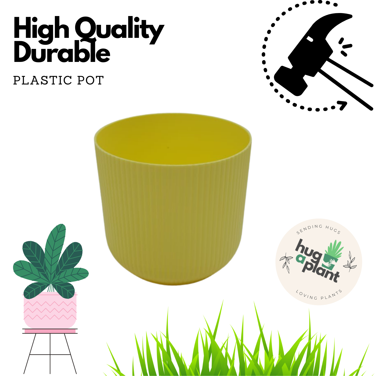 Hug a plant Ebizia Plastic Pot  for Home & Garden (Pack of 1)