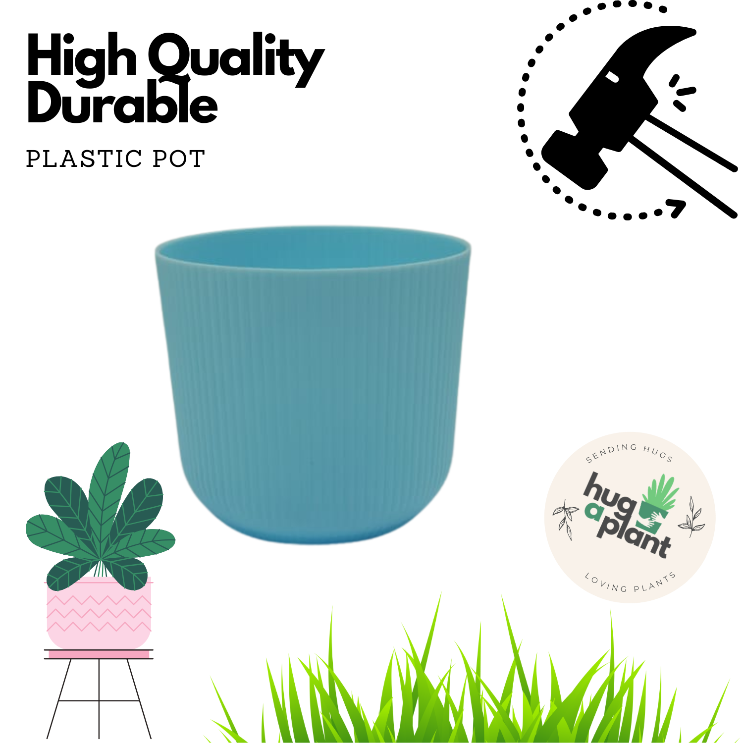 Hug a plant Ebizia Plastic Pot  for Home & Garden (Pack of 1)