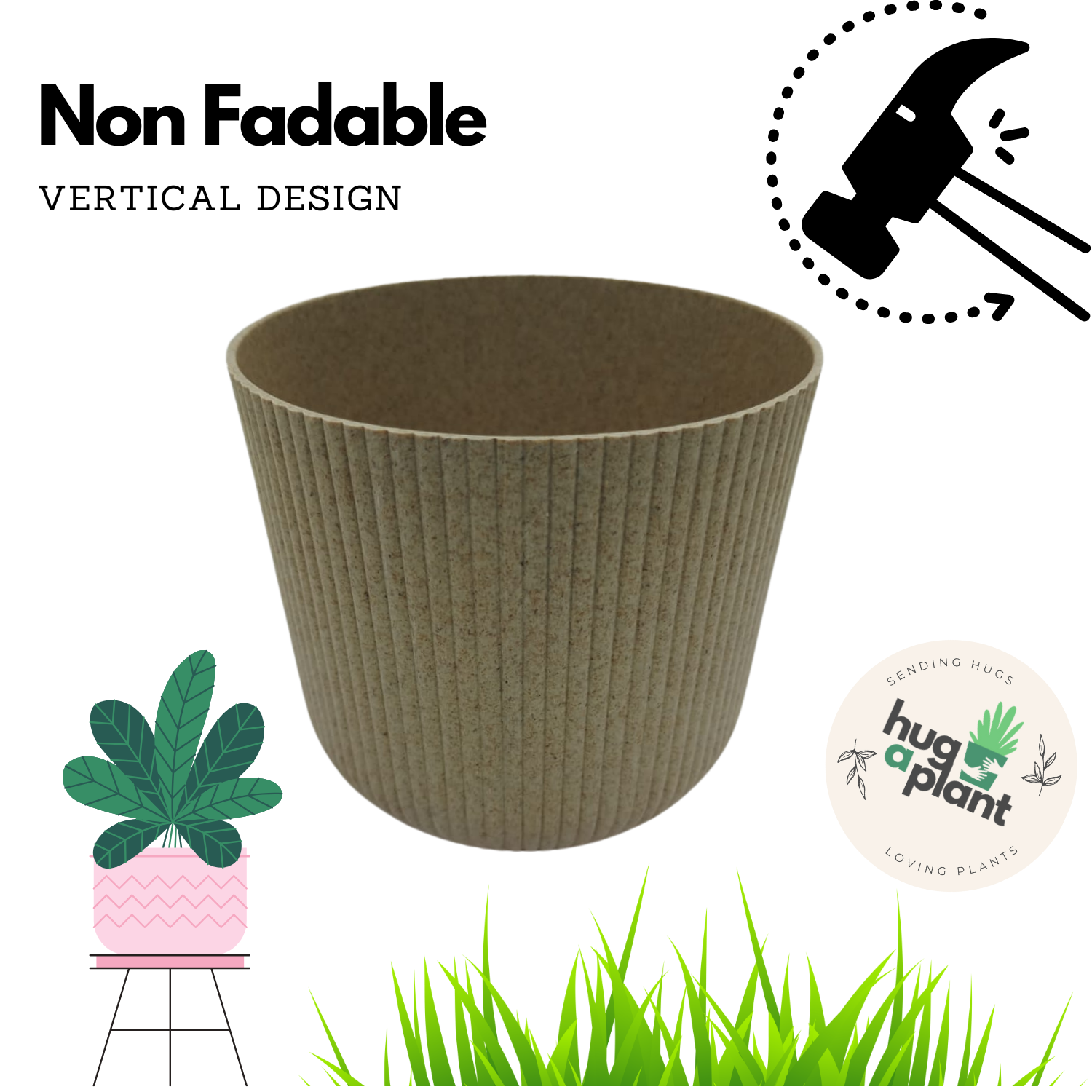 Hug A Plant | Ebizia Round[Eco series] Plastic Pot for Home & Garden (Pack of 1)