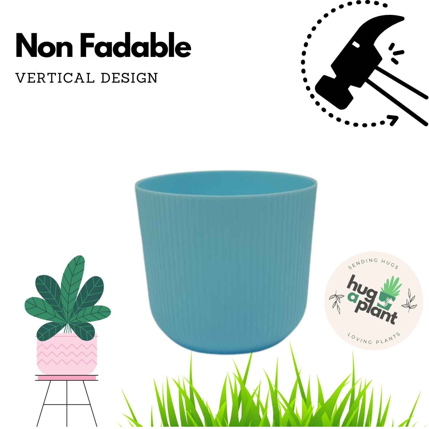 Hug a plant Ebizia Plastic Pot  for Home & Garden (Pack of 1)