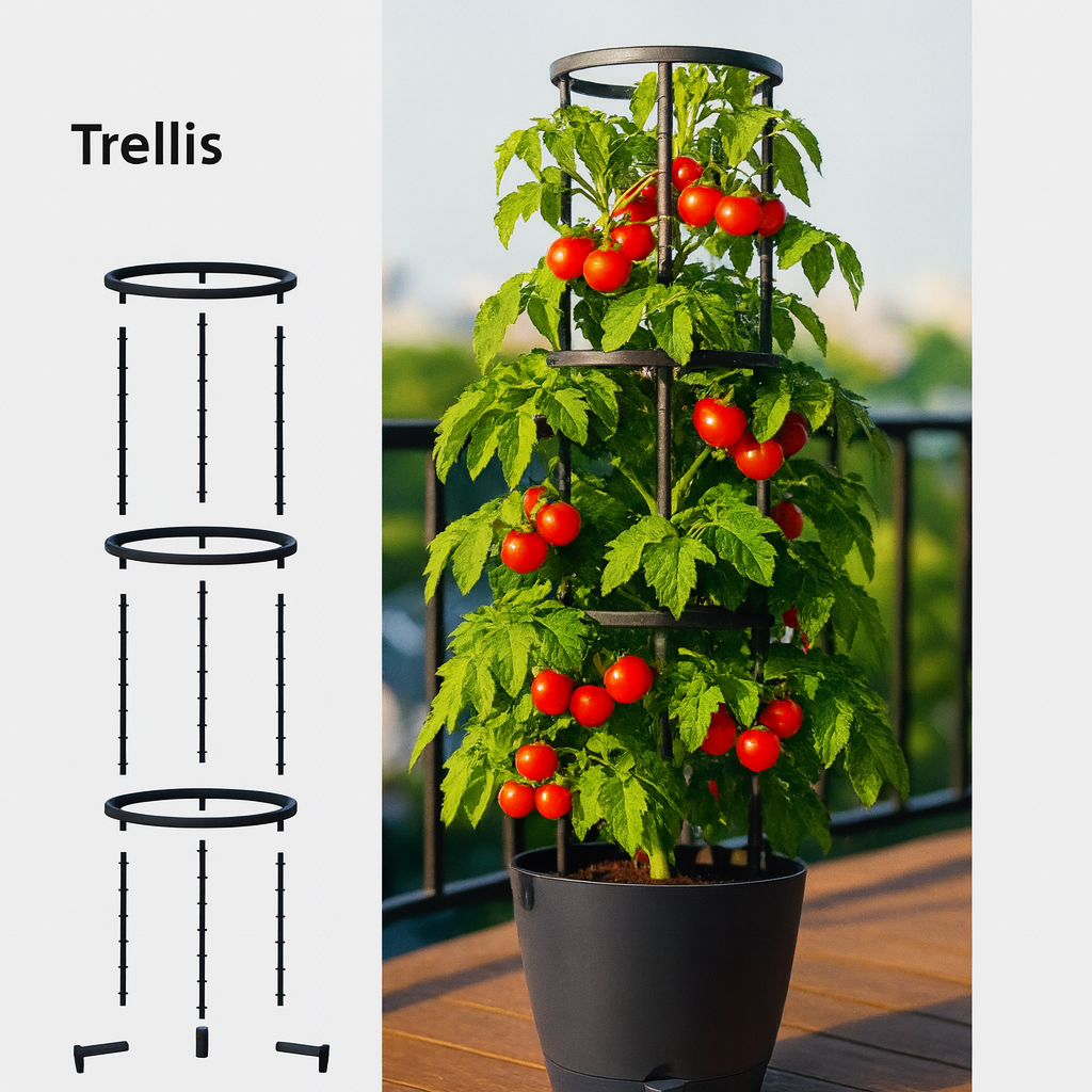 Krish Self Watering Plastic Pot With Trellis