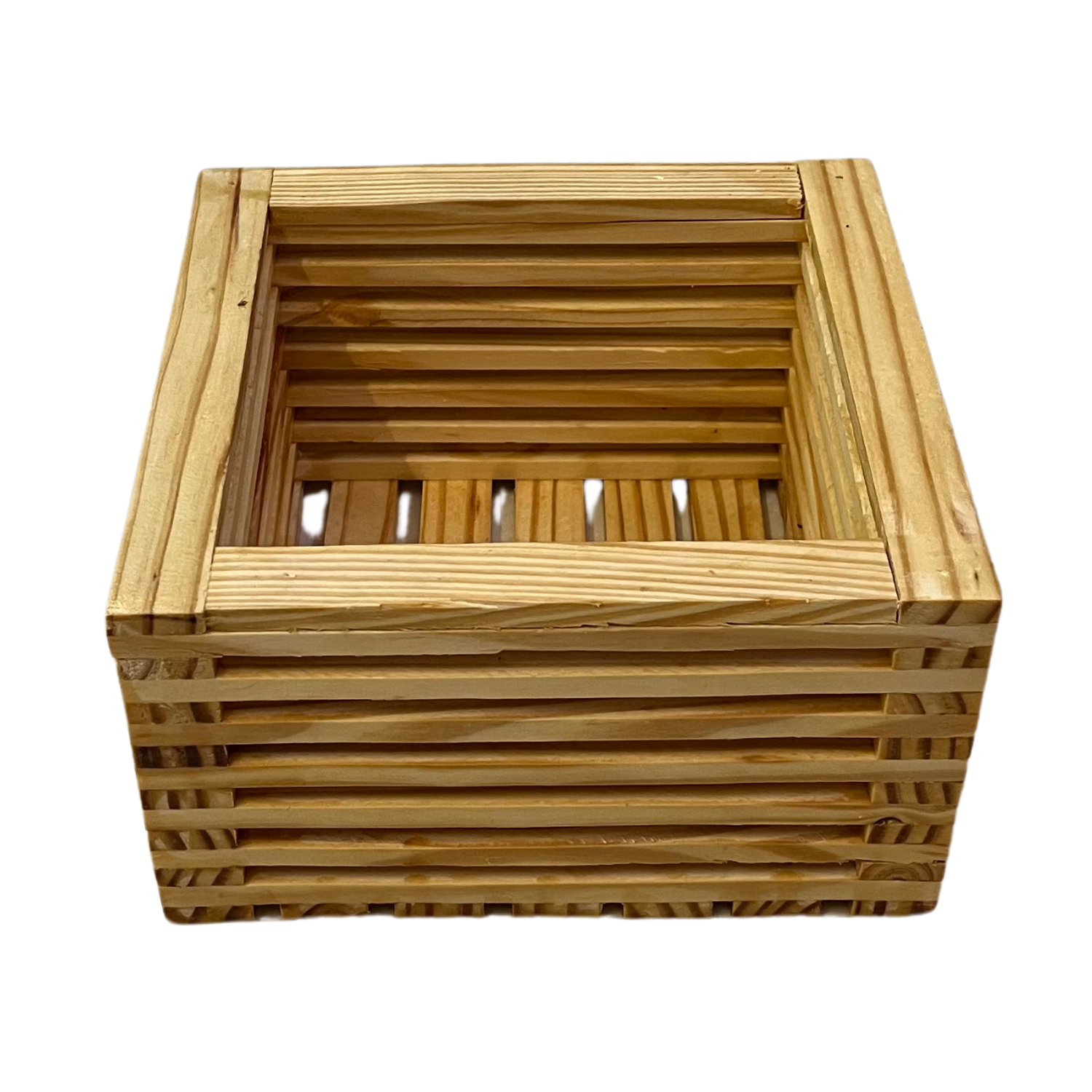 Hug A Plant|Square Pot|Square Shape Natural Wooden Pot for Live Plant/Flower Pot/ Artificial Flowers, Home Living Room & Garden Decor