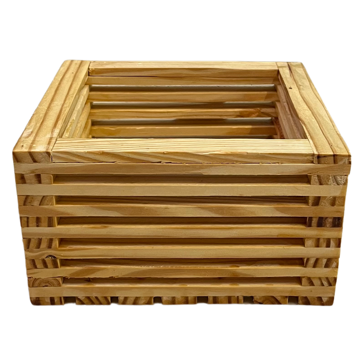 Hug A Plant|Square Pot|Square Shape Natural Wooden Pot for Live Plant/Flower Pot/ Artificial Flowers, Home Living Room & Garden Decor