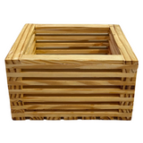 Hug A Plant|Square Pot|Square Shape Natural Wooden Pot for Live Plant/Flower Pot/ Artificial Flowers, Home Living Room & Garden Decor