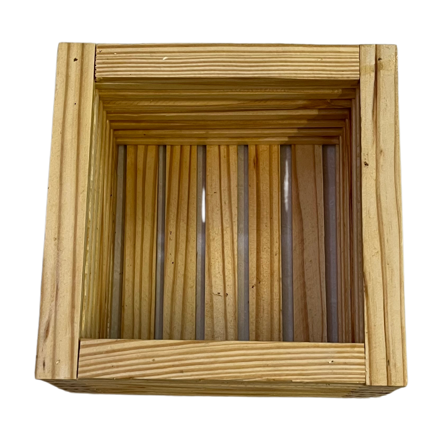 Hug A Plant|Square Pot|Square Shape Natural Wooden Pot for Live Plant/Flower Pot/ Artificial Flowers, Home Living Room & Garden Decor