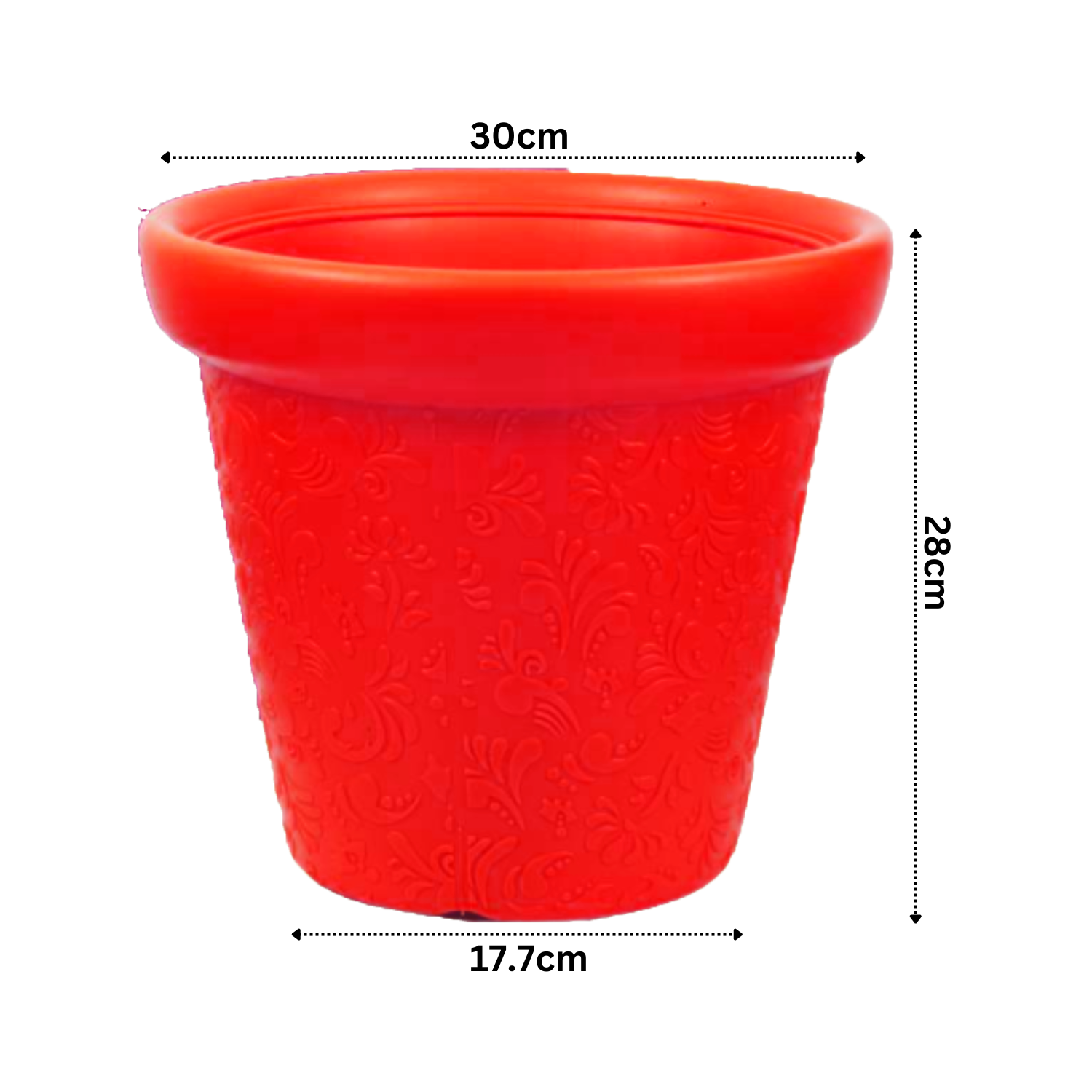 Designer Round Plastic Pot for Home & Garden (30CM|12 INCH)