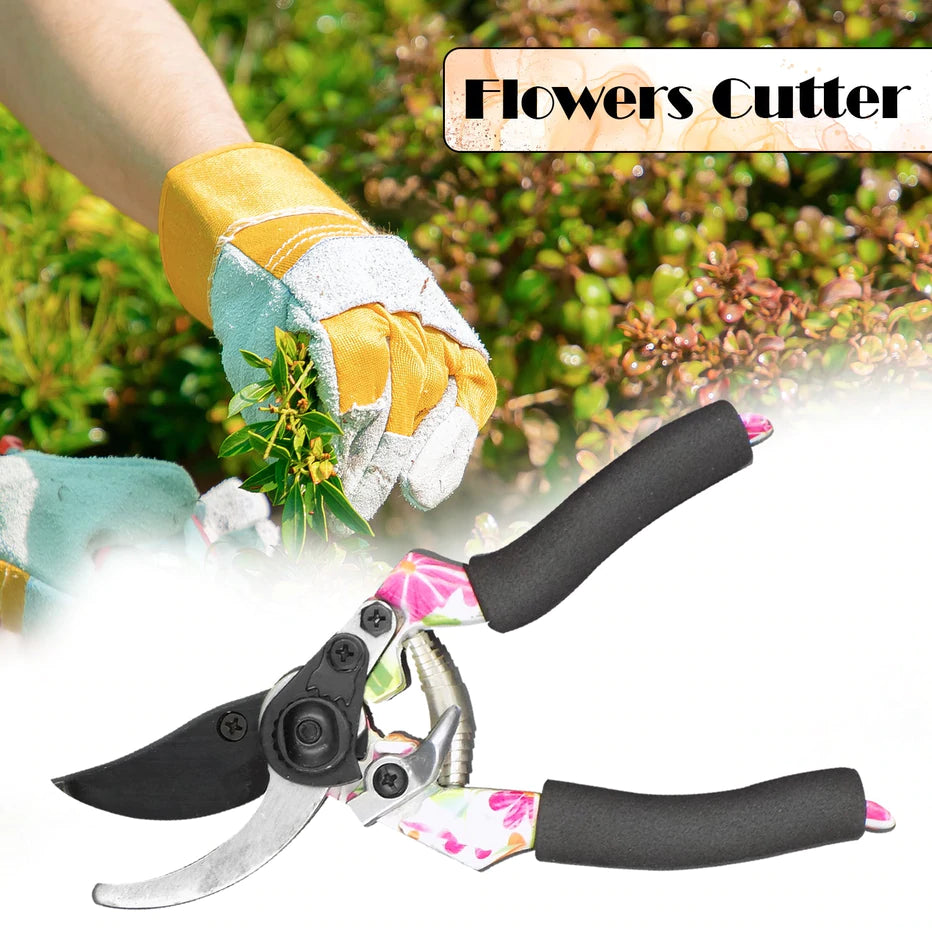 GARDEN SHARP CUTTER PRUNERS SCISSOR WITH GRIP-HANDLE