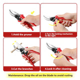 GARDEN SHARP CUTTER PRUNERS SCISSOR WITH GRIP-HANDLE