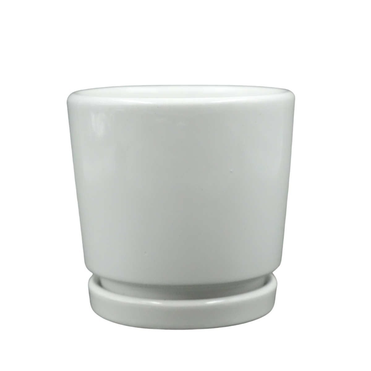 Designer Ceramic Pot (White, Glossy Finish,Small) for Home & Indoor Plant Decor