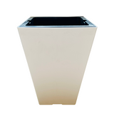 Hug A Plant | HP1 Square Plastic Pot with Inner for Home & Garden (25CM | 9.8 INCH, Square, White)