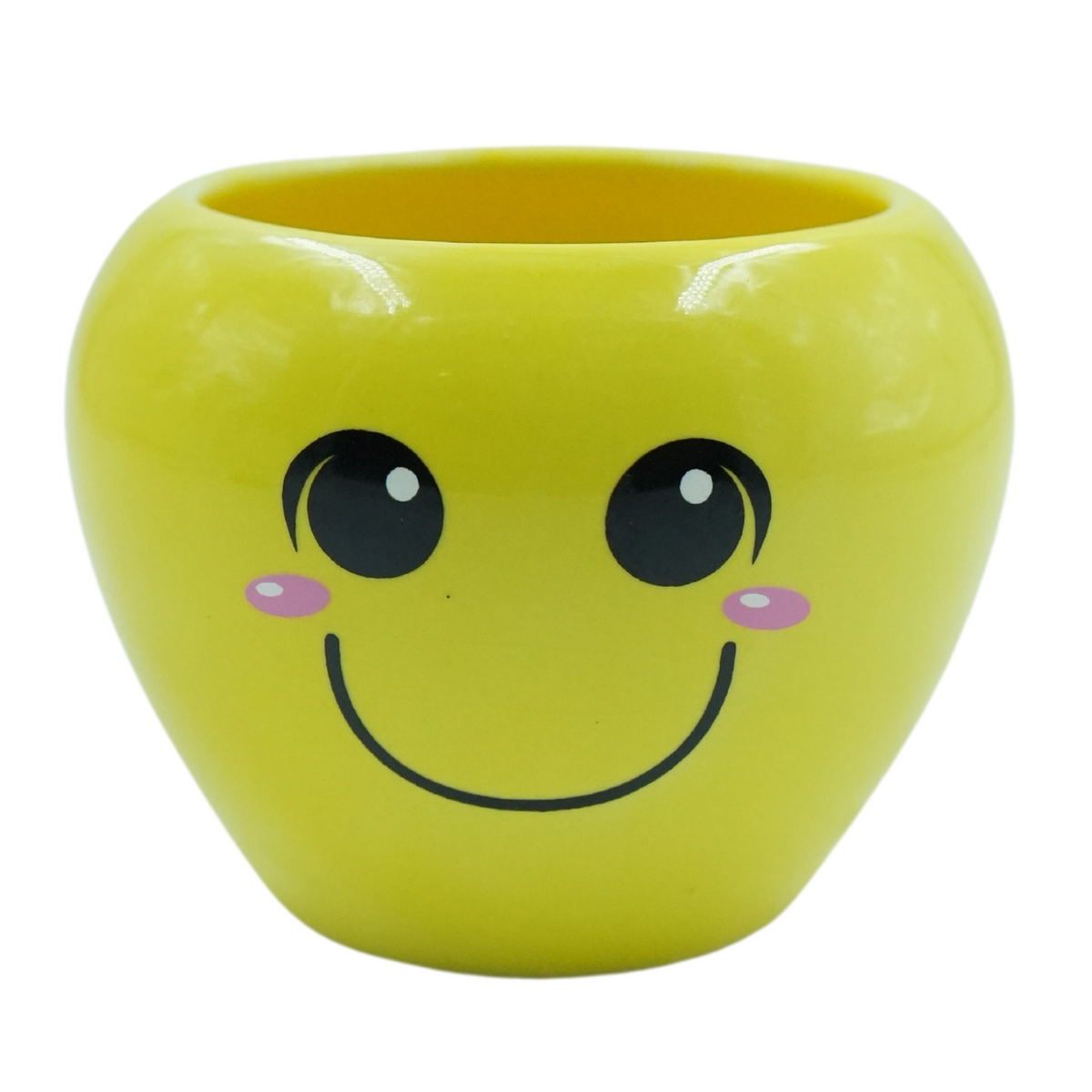 Designer Ceramic Pot (Yellow, Glossy Finish,Small) for Home & Indoor Plant Decor