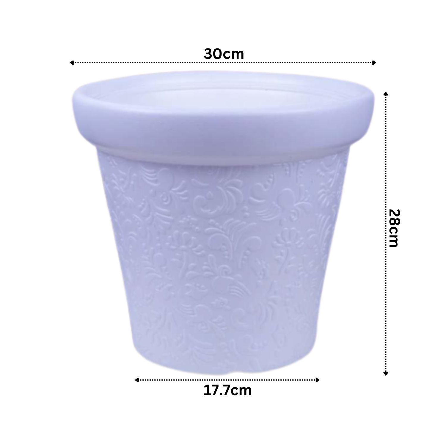 Designer Round Plastic Pot for Home & Garden (30CM|12 INCH)