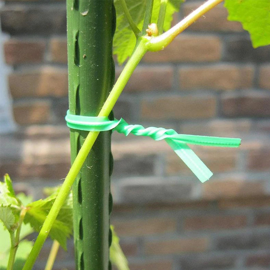 PLASTIC TWIST TIE WIRE SPOOL WITH CUTTER FOR GARDEN YARD PLANT 50M (GREEN)