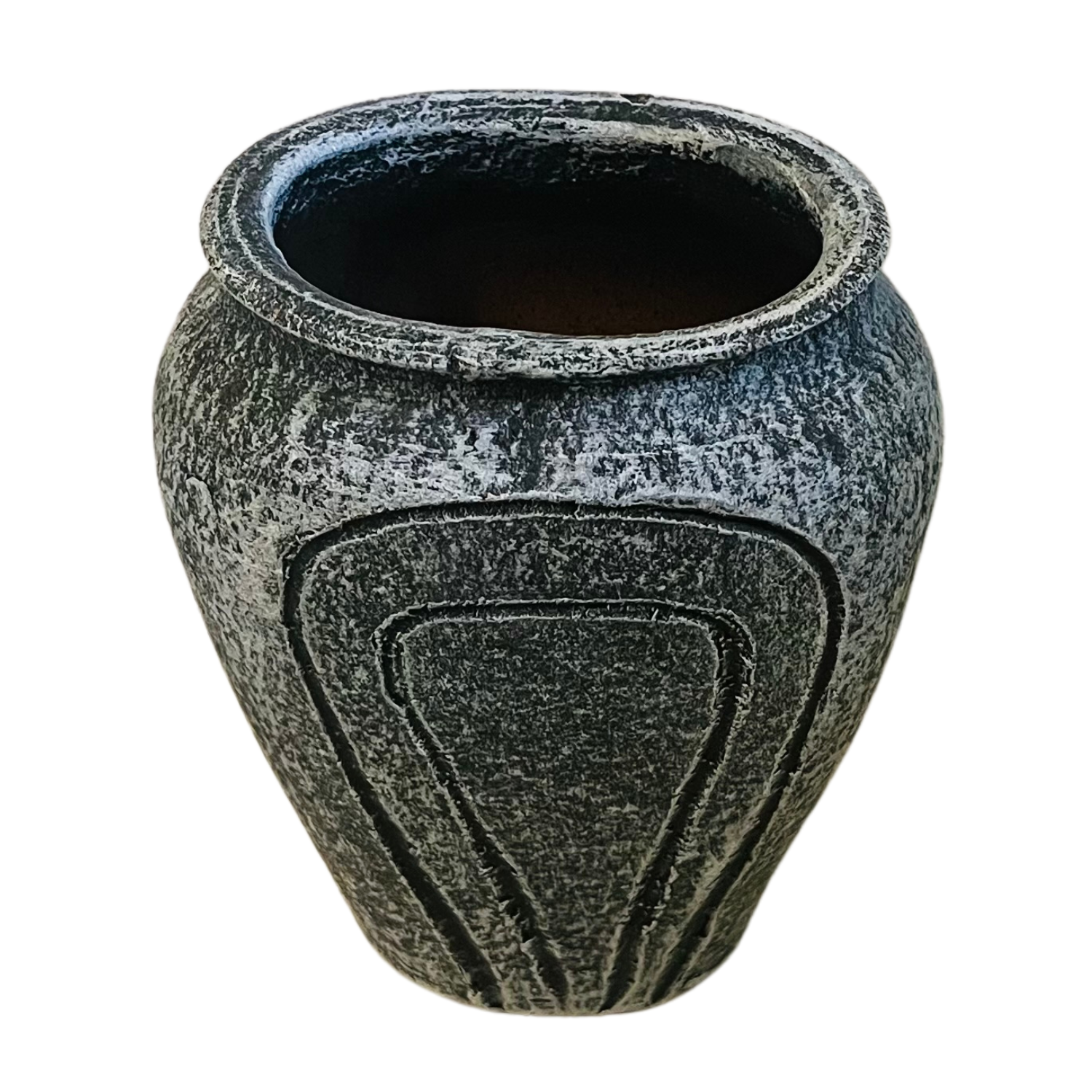 Designed Small Planter Stone Texture Terracotta Planter (10.5 cm)