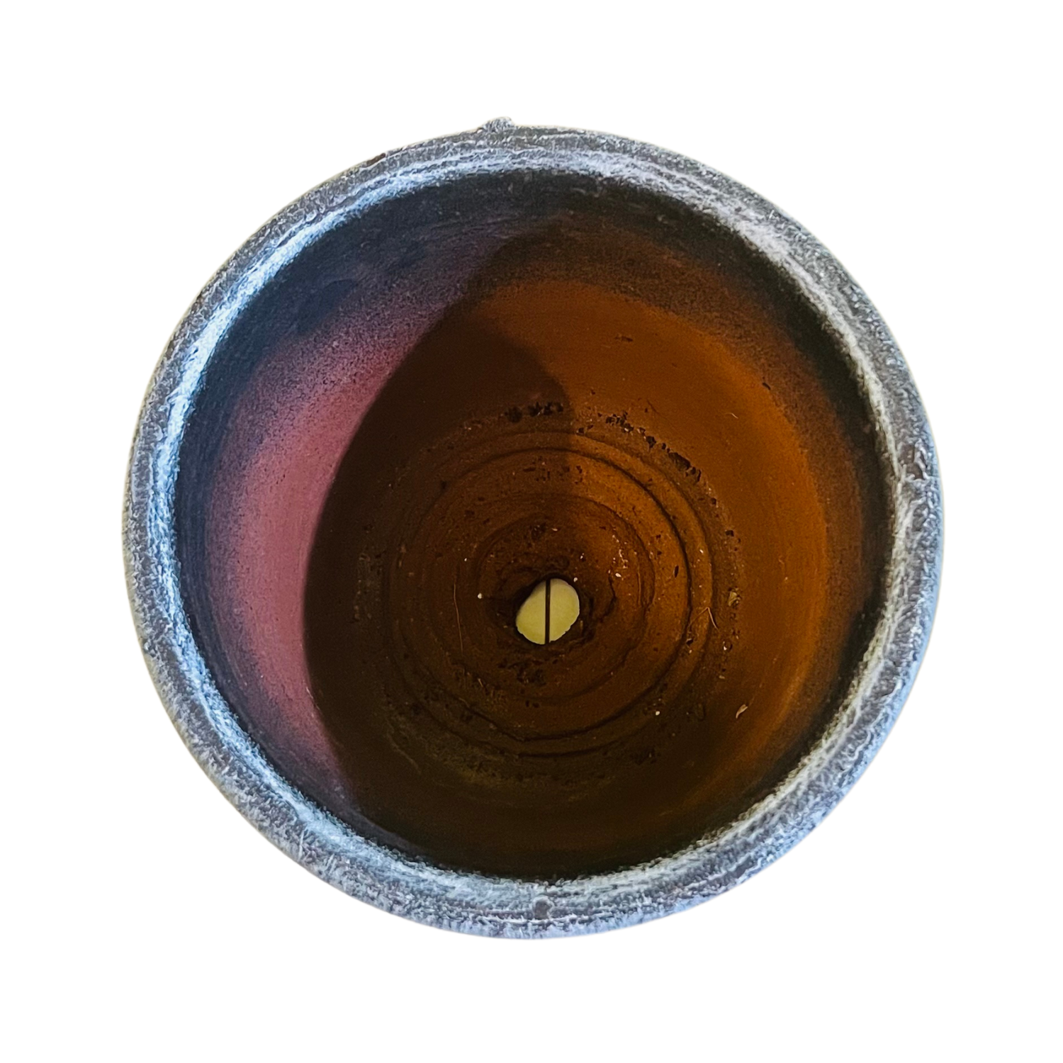 Designed Cylinder Line Texture Terracotta Planter (16 cm)