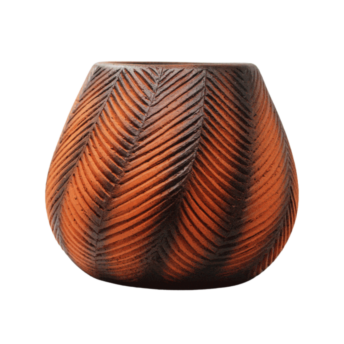 Zigzag Smoke Finish Terracota Planter