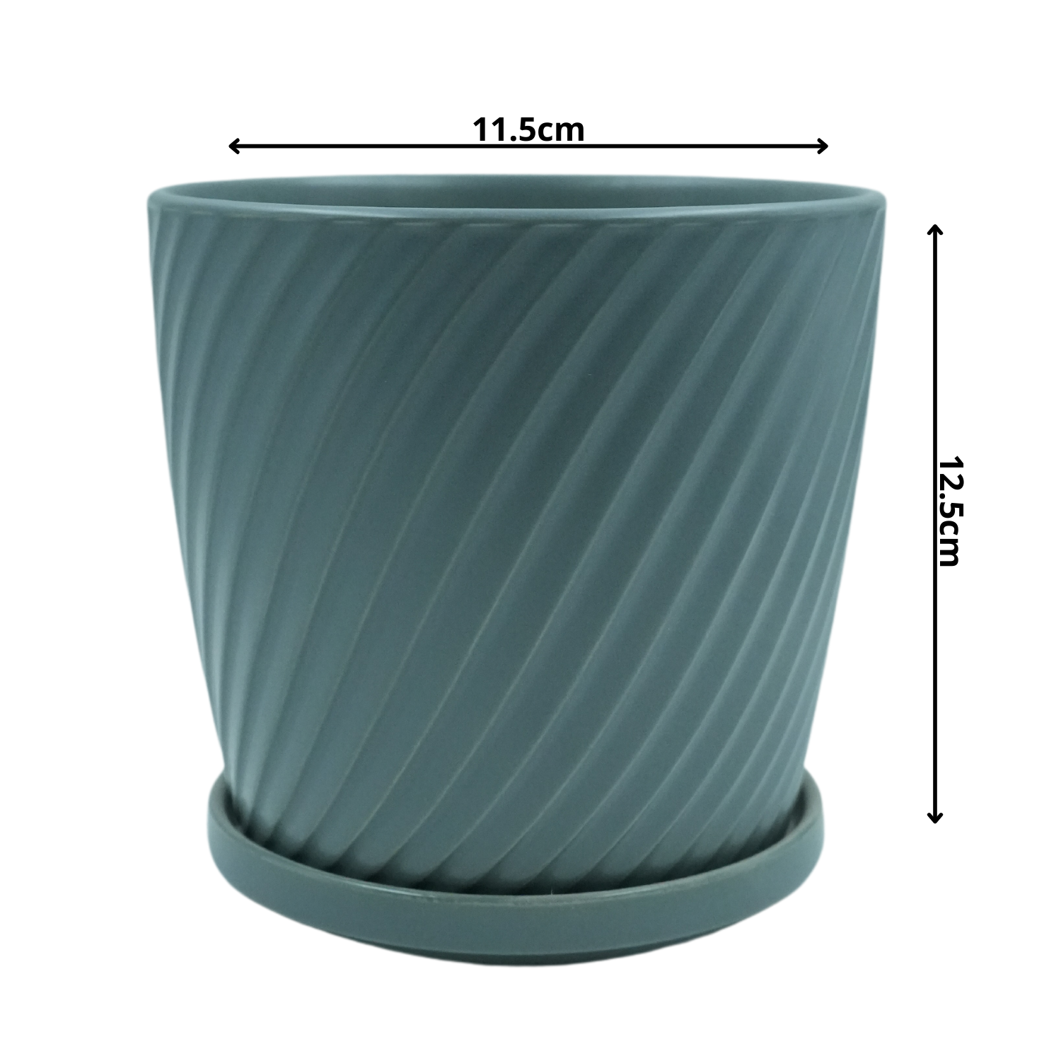 Designer Ceramic Pot (Grey, Glossy Finish,Small) for Home & Indoor Plant Decor