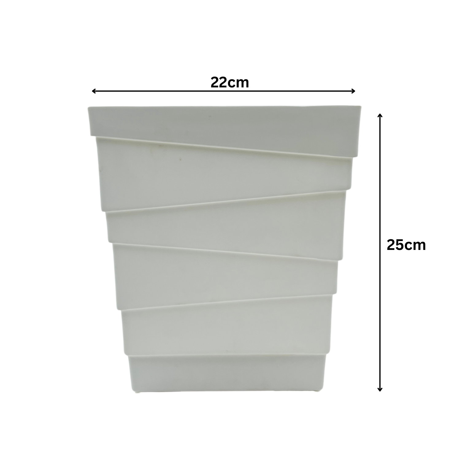 Hug A Plant | Avant Square 22CM Plastic Pot for Home & Garden (22CM | 8.5INCH)