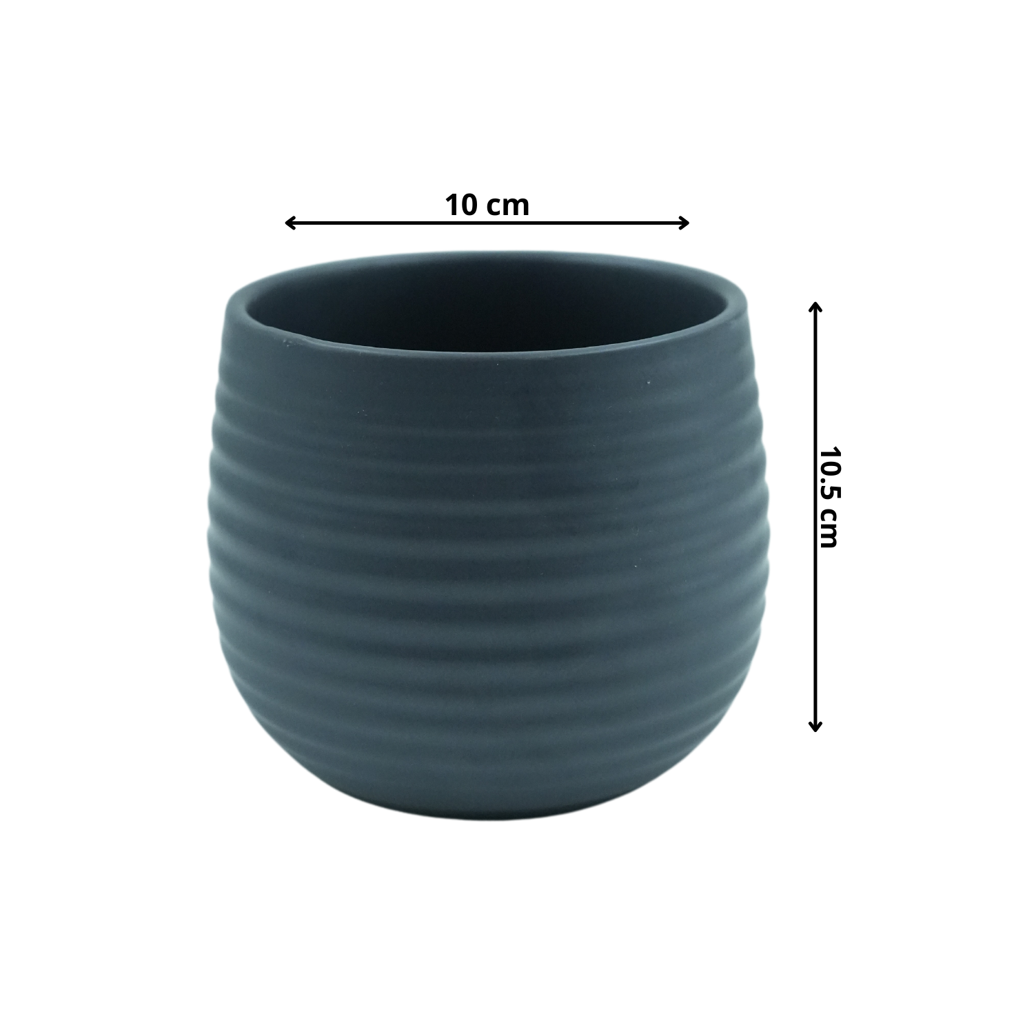 Designer Ceramic Pot (Black, Matt Finish,Small) for Home & Indoor Plant Decor