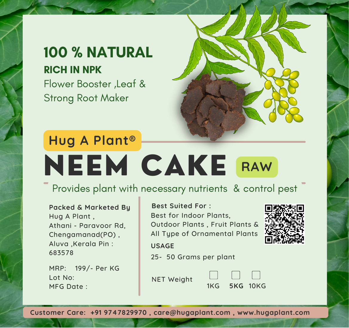 Hug A Plant Neem Cake For Plants 1Kg