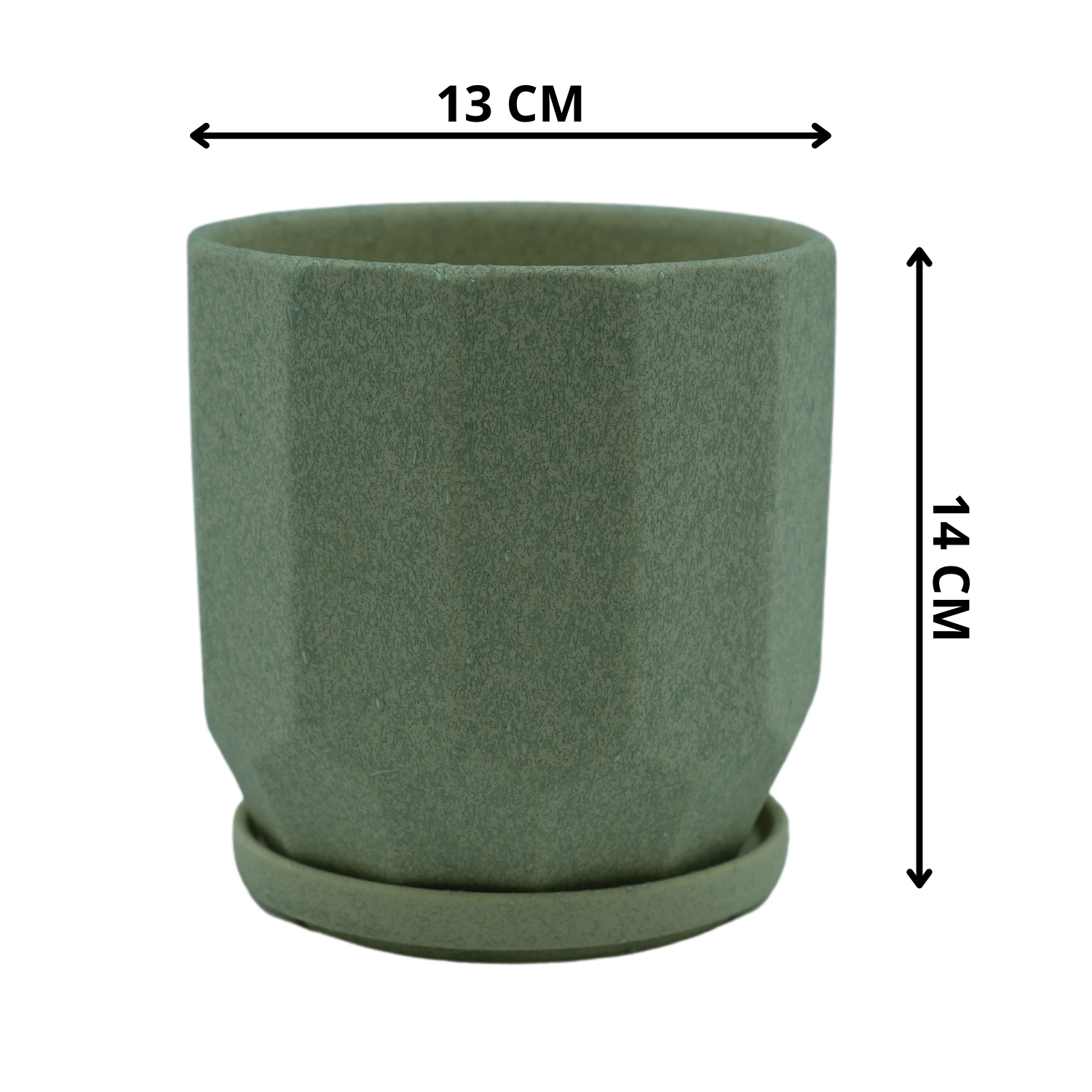 Designer Ceramic Pot (Green, Matt Finish,Small) for Home & Indoor Plant Decor