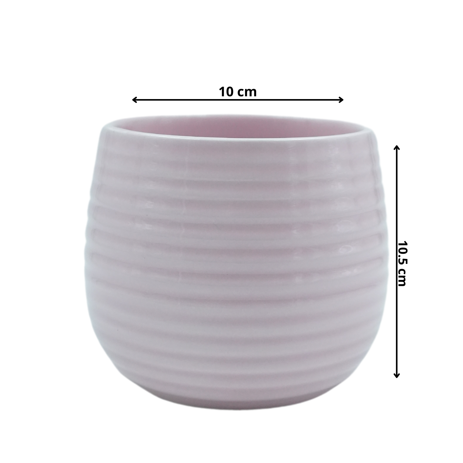 Designer Ceramic Pot (Pink, Glossy Finish,Small) for Home & Indoor Plant Decor