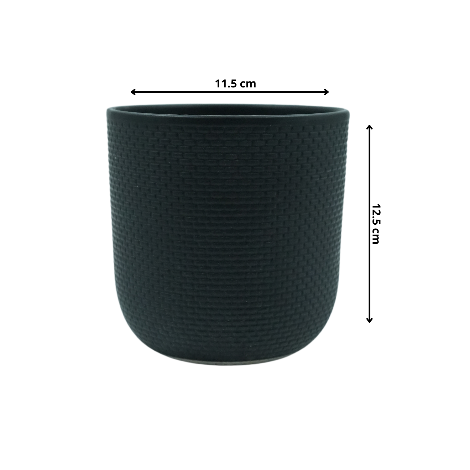 Designer Ceramic Pot (Black, Matt Finish,Small) for Home & Indoor Plant Decor